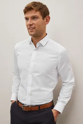 Blanco - Corte estándar - Easy Care Textured Single Cuff Shirt