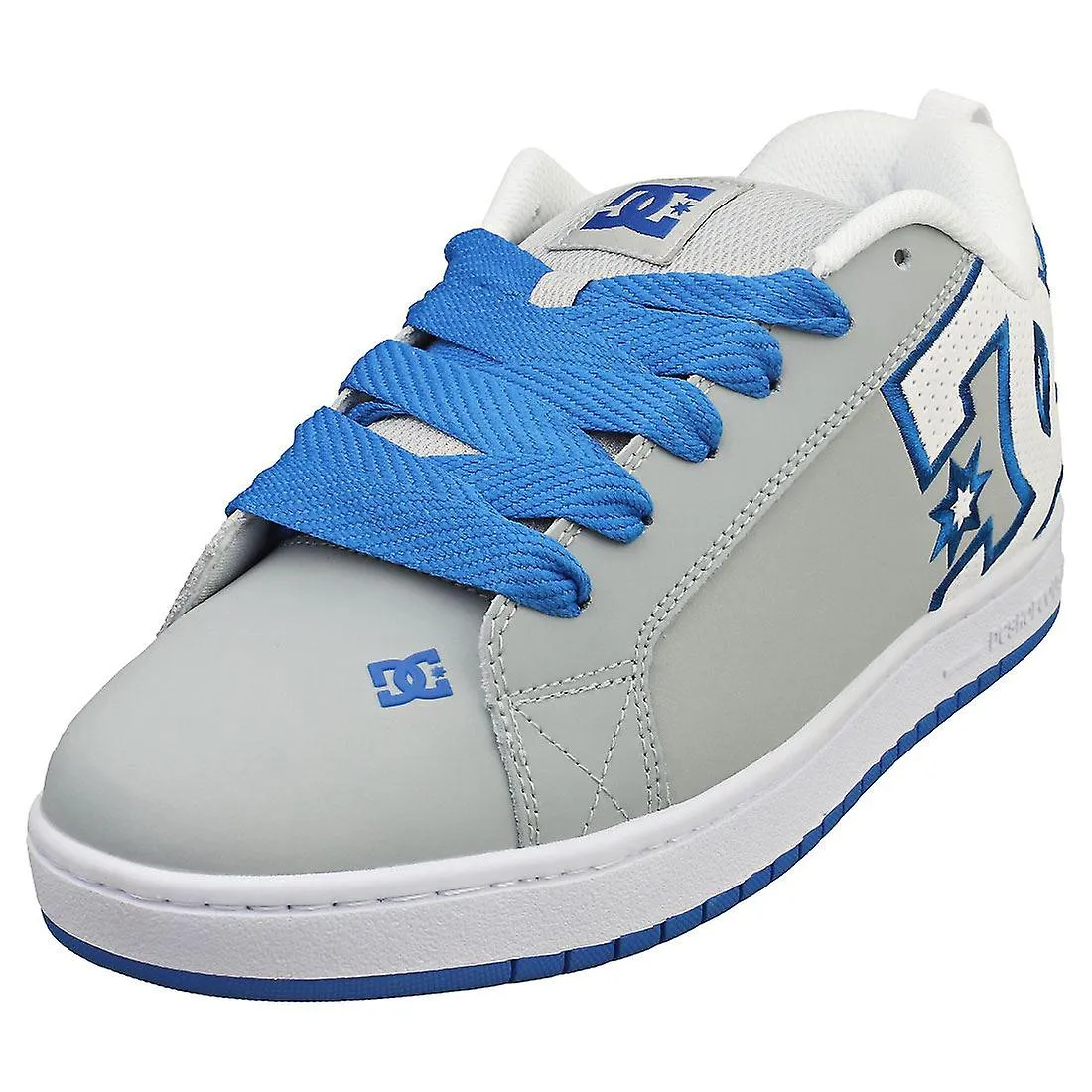 DC Shoes Men's Court Graffik Skate Shoes in Gray Blue.