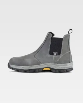 Gris y Negro Botas sin Cordones de Serraje