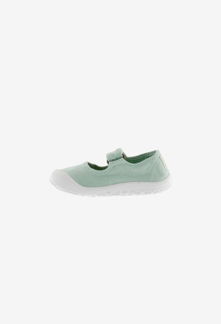 Light Blue Canvas Mary Janes