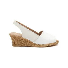 White Leather Wedge Sandals by CBP.
